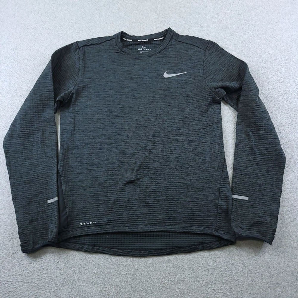 Nike Running Shirt Mens Small Gray Therma Sphere Element Dri FIT 807453